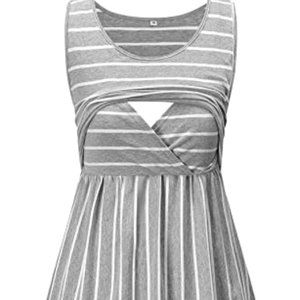 Liu & Qu Women's Sleeveless Nursing Dress Maternity Dress Breastfeeding Medium